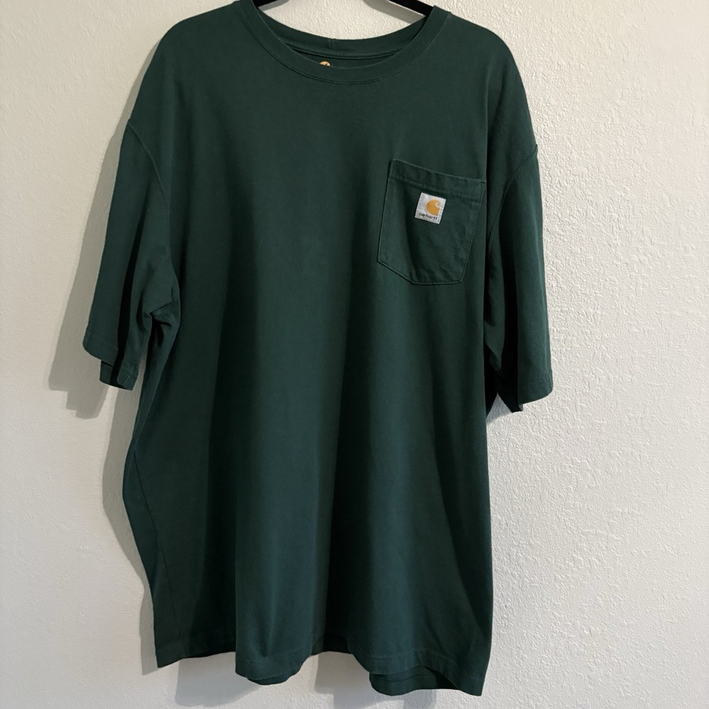 Carhartt K87 Pocket T Shirt Mens 2XL Hunter Green Cotton Original Fit Tee